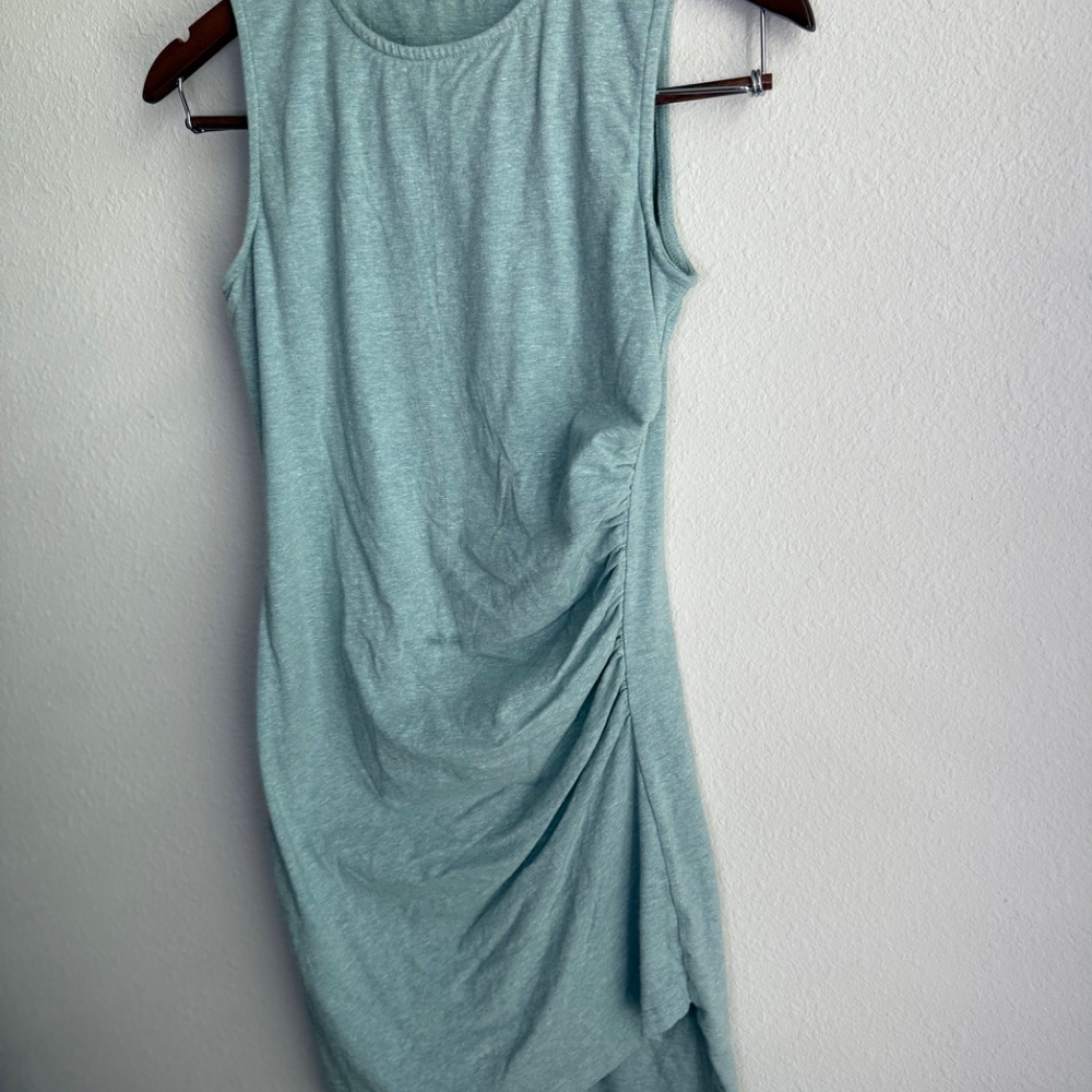 Synergy Organic Light Blue Bodycon Ruched Dress Womens Extra Small Sleeveless - Picture 5 of 5